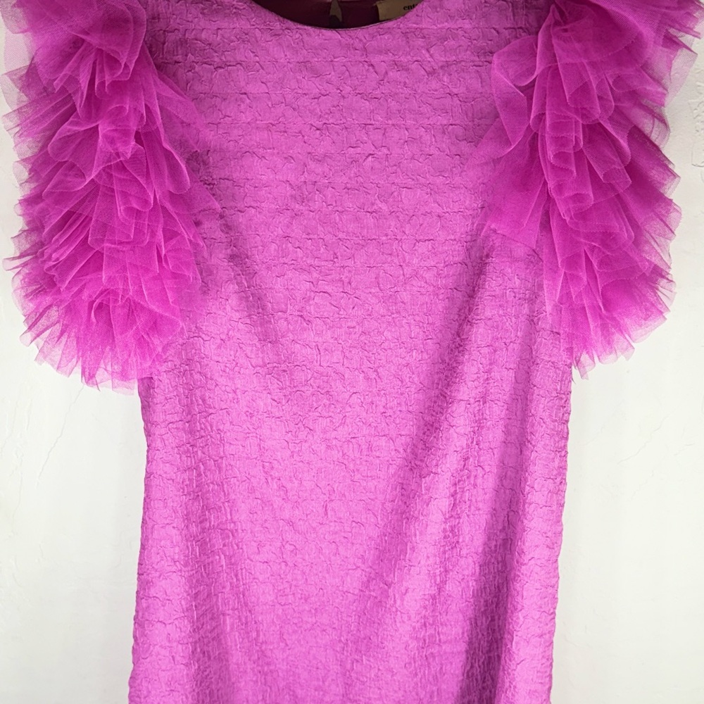 Entro Pink Sleeveless Ruffled Blouse